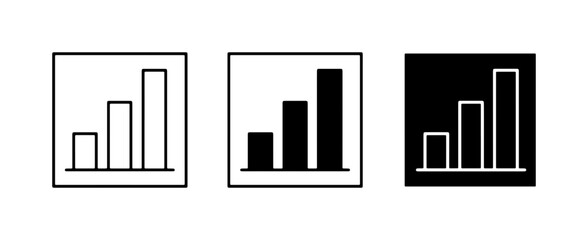 Obraz premium Bar Chart Icons: Growth, Data Analysis, and Performance Metrics in Vector Format