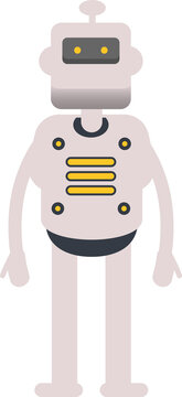 Humanoid Robot Character Standing Illustration
