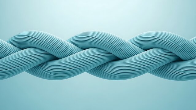 Braided light blue cable texture featuring symmetrical intertwining lines against a clean smooth minimal background