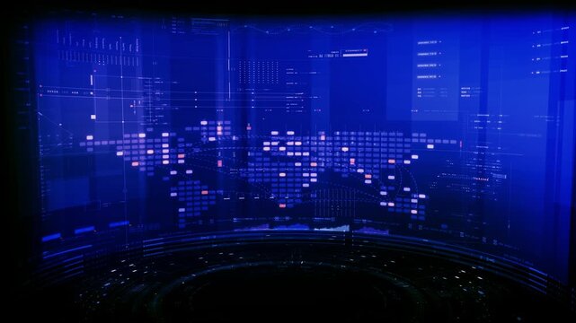 Futuristic global financial data visualization, world map and digital globe with candlestick chart, stock trading analytics, forex market dashboard, fintech infographic, big data interface