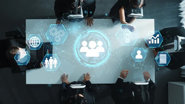 Modern Business Meeting with Virtual Reality Technology and Digital Interface Elements for Collaboration and Idea Generation. Entropy.