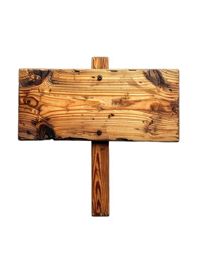 A rustic wooden signpost stands against a black background.