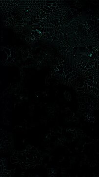 Glowing teal contour lines form a modern map pattern across a dark background canvas Futuristic navigation tools use these contour lines Contour lines pulse neatly