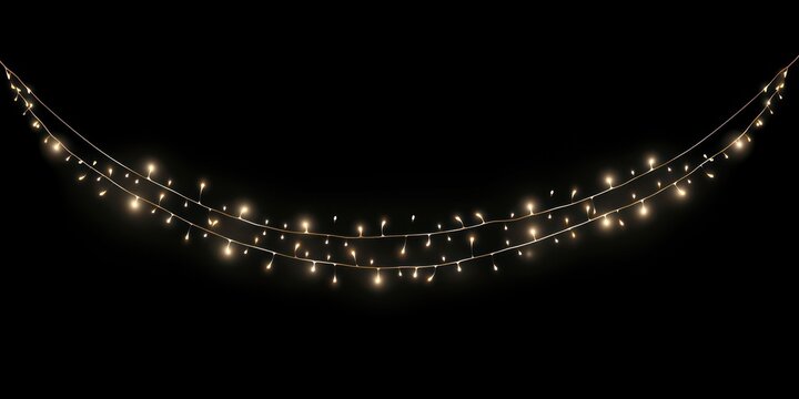 Gold glowing light string lights lighting festive.