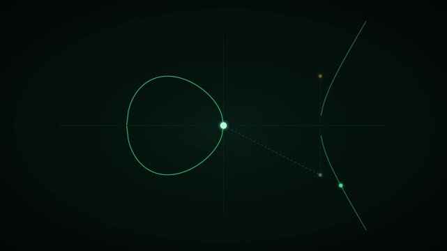A glowing outline elliptic curve plots cryptographic points