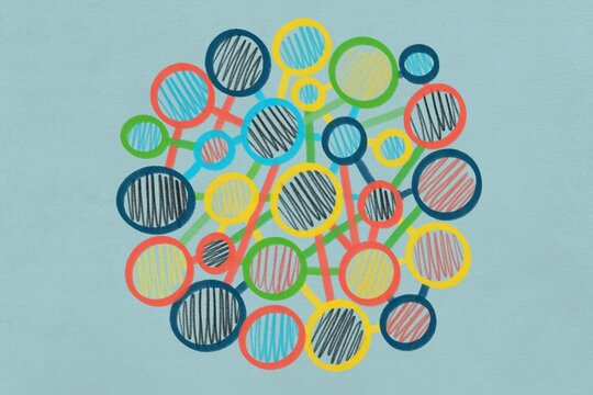 Colorful interconnected circles represent a diverse community network