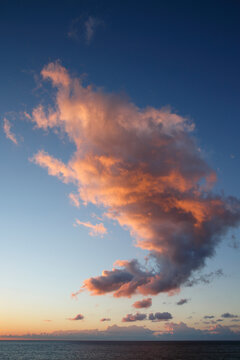 Spain, Clouds in evening light at La Gomera