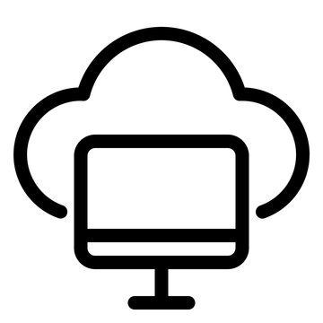 Cloud Computing Data Storage Line Icon
