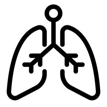 Human Anatomy Lungs Organ Line Icon