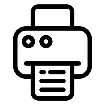 Office Printer Printing Document Line Icon