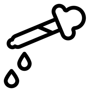 Medical Dropper Pipette Liquid Line Icon
