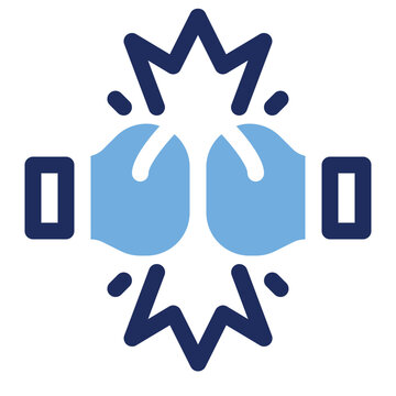 Boxing Gloves Clash Fight Duo Tone Icon