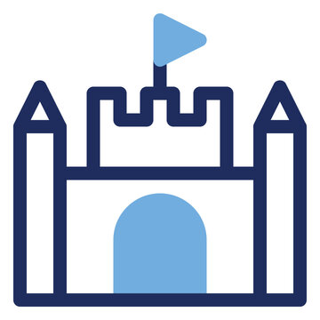 Fantasy Castle Fortress Building Duo Tone Icon