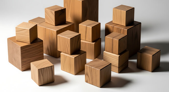 Colorful wooden blocks arranged on a surface