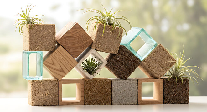 Stacked rustic wooden boxes with autumn leaves
