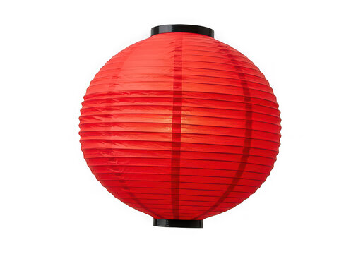 Traditional red paper lantern isolated on a transparent background