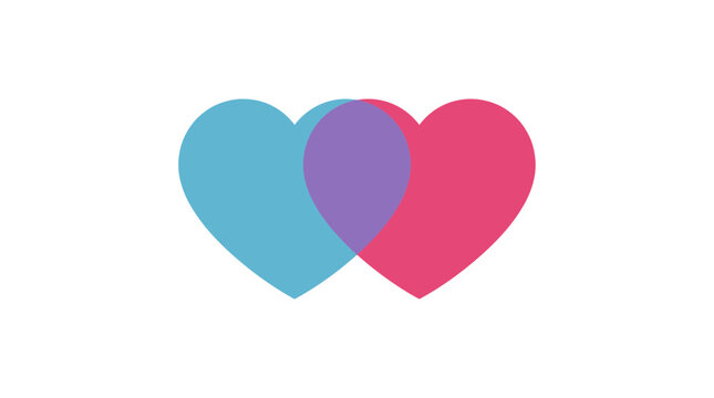 National Respect Day with Two Intersecting Hearts in Blue and Pink