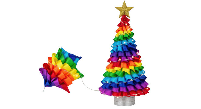 Rainbow Christmas Tree Decoration Ornament.