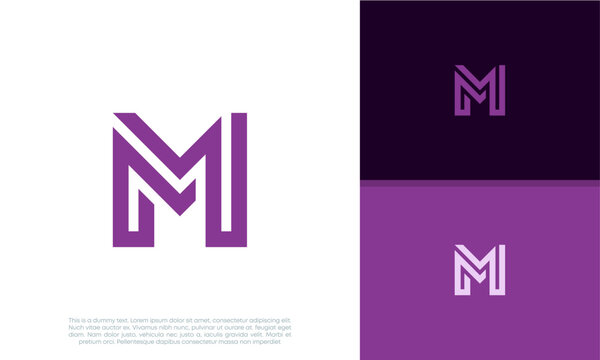 Initials M logo design. Initial Letter Logo.	