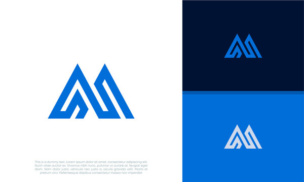 Initials M logo design. Initial Letter Logo.	