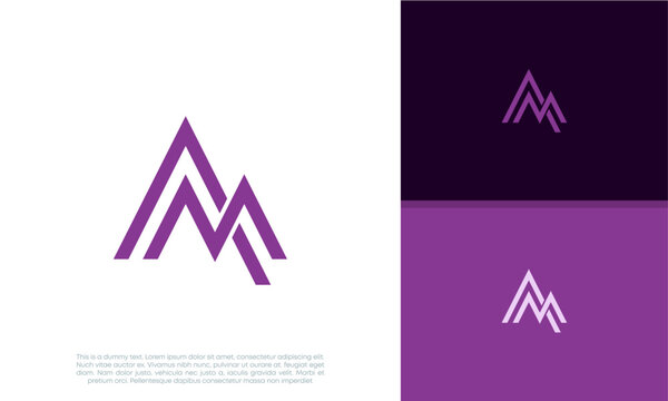 Initials M logo design. Initial Letter Logo.	