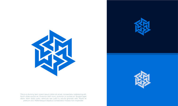 Initials M logo design. Initial Letter Logo.	