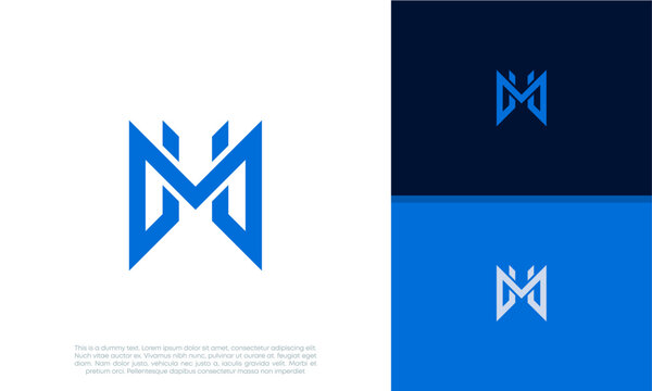 Initials M logo design. Initial Letter Logo.	