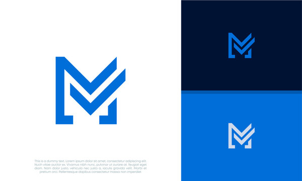 Initials M logo design. Initial Letter Logo.	