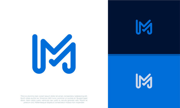 Initials M logo design. Initial Letter Logo.	
