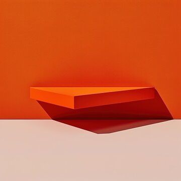 Orange podium for product display background