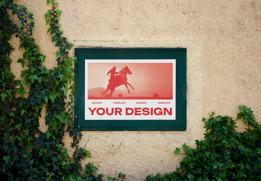 Mockup Of Customizable Poster On Wall