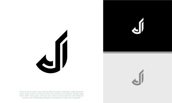 Initials J logo design. Initial Letter Logo. Innovative high tech logo template.	
