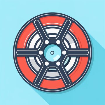 Film reel icon for cinema projects