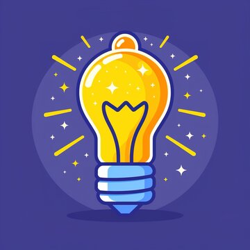 Glowing Light Bulb Idea Concept Icon