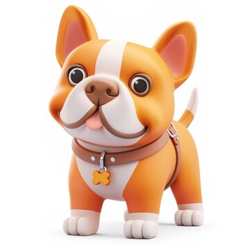 Cute French Bulldog Puppy Cartoon Character