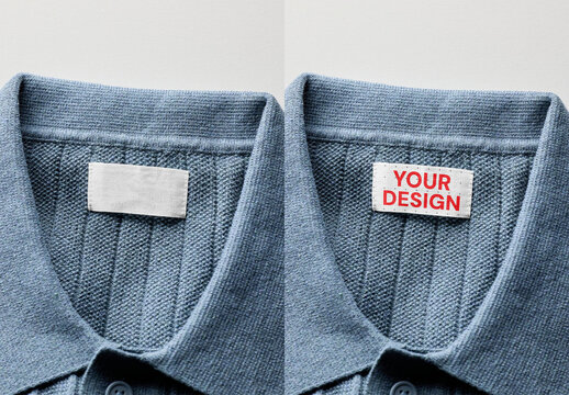 Mockup Of Customizable Label On Top With Collar
