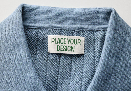 Mockup Of Customized Label On Top With Collar