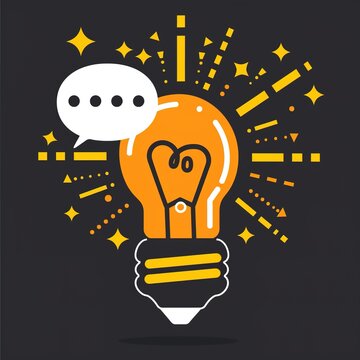 Light bulb icon with speech bubble