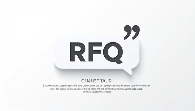 RFQ acronym in a white speech bubble with quotes.