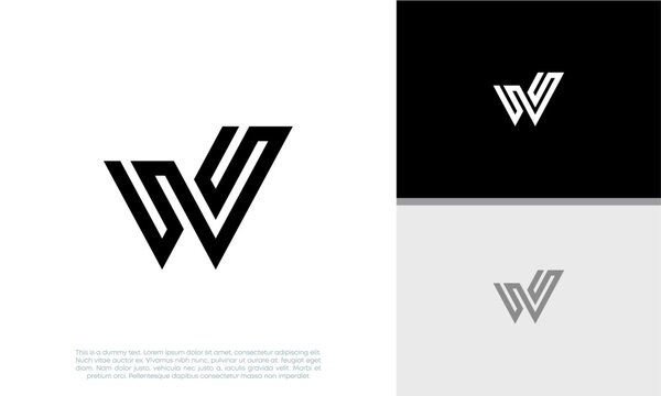 Initials W logo design. Initial Letter Logo. Innovative high tech logo template.	

