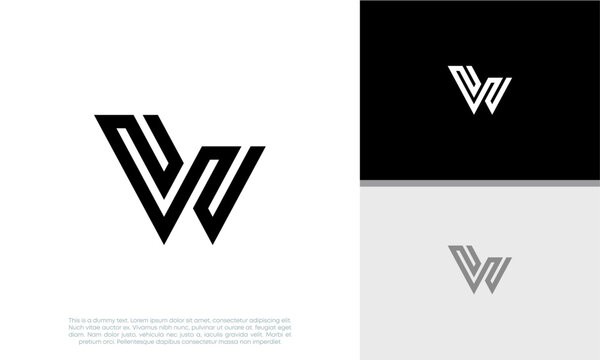 Initials W logo design. Initial Letter Logo. Innovative high tech logo template.	
