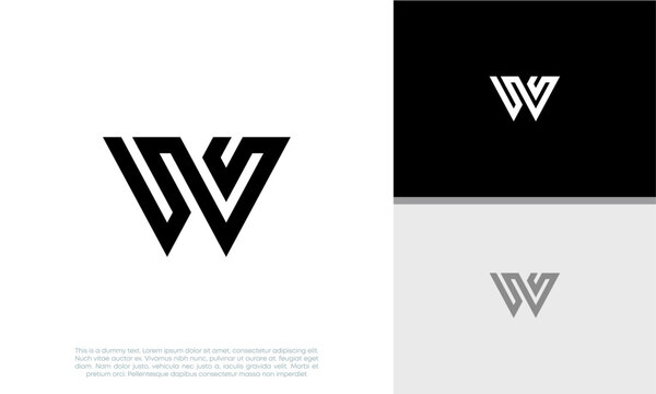 Initials W logo design. Initial Letter Logo. Innovative high tech logo template.	
