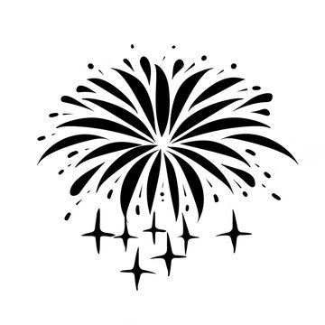 Black Fireworks Burst With Sparkle Icons