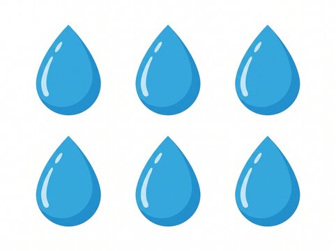 Water drop icons set representing moisture and liquid with moisture, collection