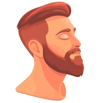 Profile of man with modern beard