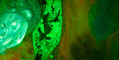 Dark Aquatic Ebru Flows on Abstract Acrylic Canvas © Roman