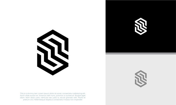 Initials S logo design. Initial Letter Logo. Innovative high tech logo template.