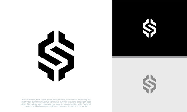Initials S logo design. Initial Letter Logo. Innovative high tech logo template.