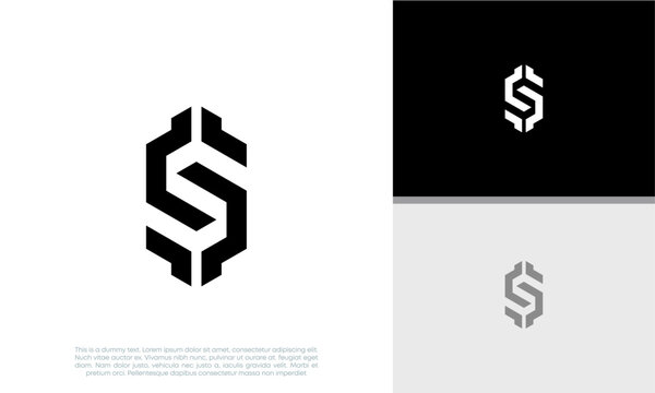 Initials S logo design. Initial Letter Logo. Innovative high tech logo template.