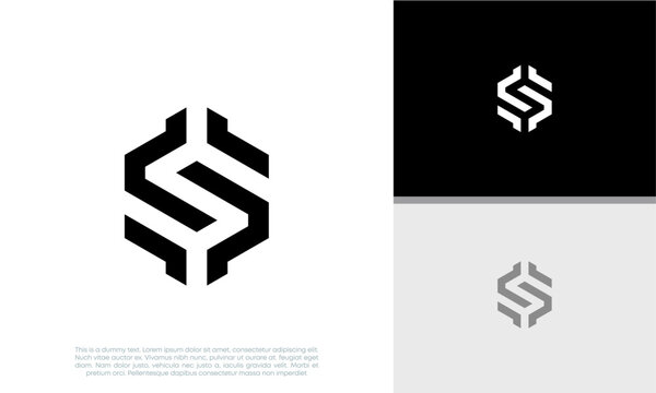 Initials S logo design. Initial Letter Logo. Innovative high tech logo template.
